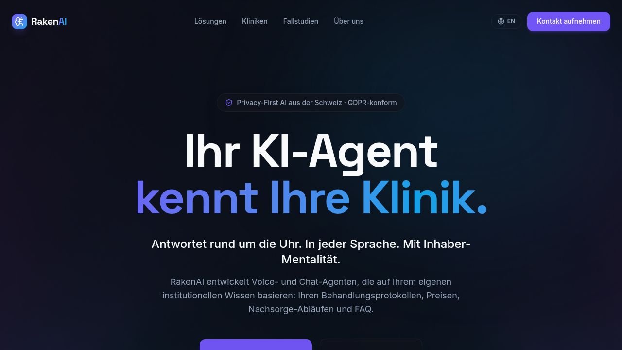 RakenAI Logo - KI-Agenten für medizinische Kliniken